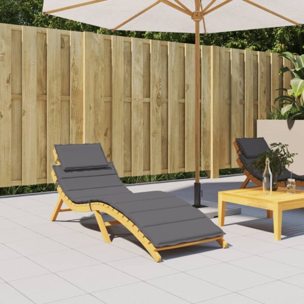 vidaXL Sun Lounger Cushion Anthracite 73.2"x22.8"x1.2" Oxford Fabric