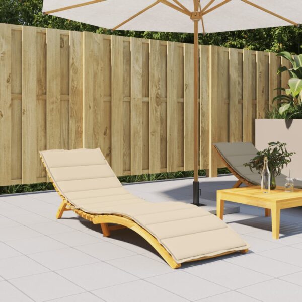 vidaXL Sun Lounger Cushion Beige 78.7"x19.7"x1.2" Fabric