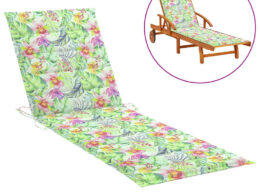 vidaXL Sun Lounger Cushion Leaf Pattern 78.7"x23.6"x1.2" Oxford Fabric