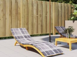 vidaXL Sun Lounger Cushion Gray Check Pattern 78.7"x23.6"x1.2" Oxford Fabric