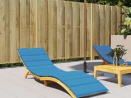 vidaXL Sun Lounger Cushion Blue 78.7"x27.6"x1.2" Fabric
