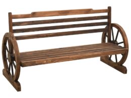 vidaXL Patio Bench 55.9" Solid Wood Fir