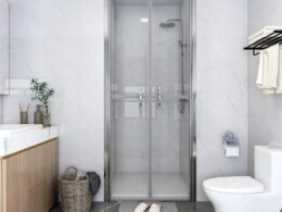 vidaXL Shower Door Clear ESG 33.9"x74.8"