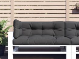 vidaXL Pallet Cushions 3 pcs Anthracite Fabric