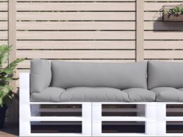 vidaXL Pallet Cushions 3 pcs Gray Fabric