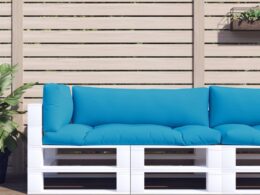 vidaXL Pallet Cushions 3 pcs Blue Fabric