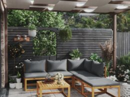vidaXL 6 Piece Patio Lounge Set with Cushion Solid Acacia Wood