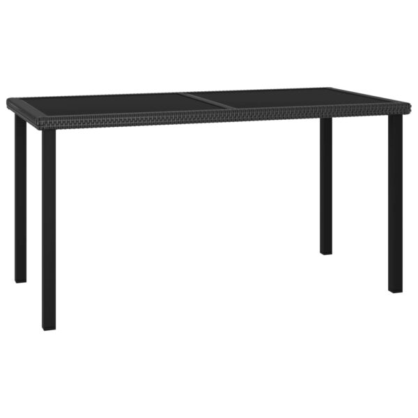 vidaXL Patio Dining Table Black 55.1"x27.6"x28.7" Poly Rattan