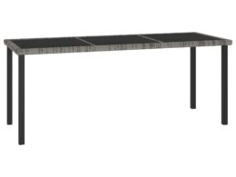 vidaXL Patio Dining Table Gray 70.9"x27.6"x28.7" Poly Rattan