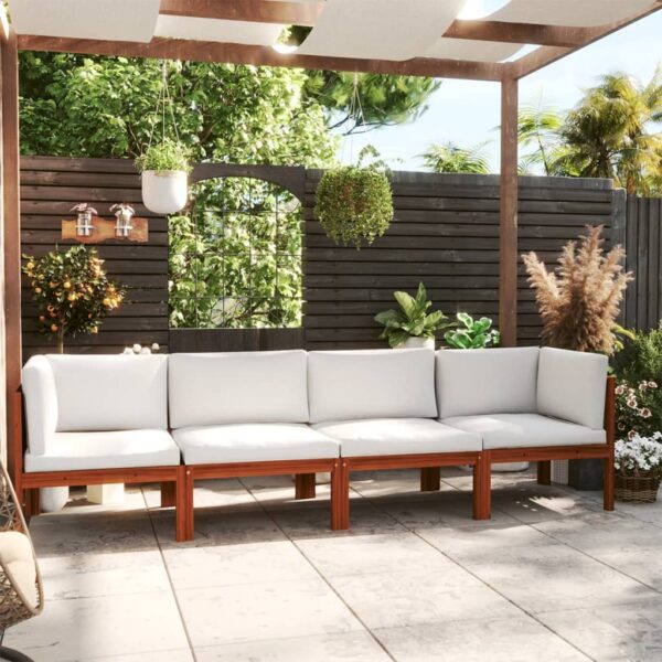 vidaXL 4-Seater Patio Sofa with Cushion Solid Acacia Wood