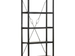 vidaXL 5-Tier Bookcase Black 35.4"x11.8"x70.9" Solid Mango Wood