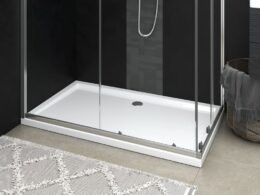 vidaXL Rectangular ABS Shower Base Tray White 27.6"x47.2"