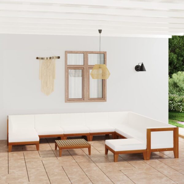 vidaXL 11 Piece Patio Lounge Set with Cushions Solid Acacia Wood