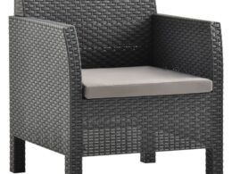 vidaXL Patio Chair with Cushion PP Rattan Anthracite