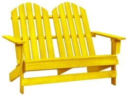 vidaXL 2-Seater Patio Adirondack Chair Solid Wood Fir Yellow