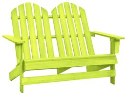 vidaXL 2-Seater Patio Adirondack Chair Solid Wood Fir Green