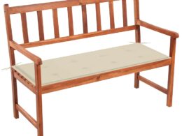 vidaXL Patio Bench with Cushion 47.2" Solid Acacia Wood