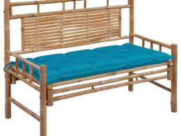 vidaXL Patio Bench with Cushion 47.2'' Bamboo