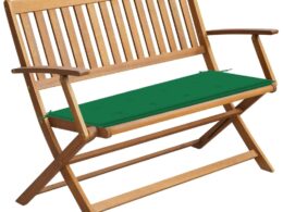 vidaXL Patio Bench with Cushion 47.2" Solid Acacia Wood