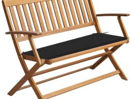 vidaXL Patio Bench with Cushion 47.2" Solid Acacia Wood