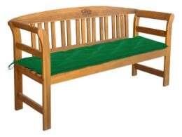 vidaXL Patio Bench with Cushion 61.8" Solid Acacia Wood
