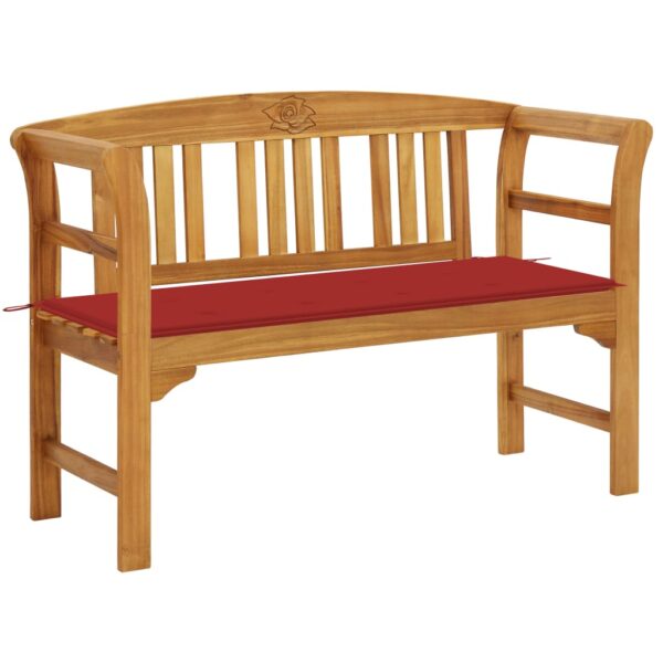 vidaXL Patio Bench with Cushion 47.2" Solid Acacia Wood