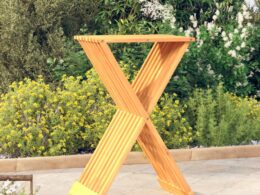 vidaXL Folding Stool 15.7"x12.8"x27.6" Solid Wood Teak
