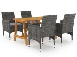 vidaXL 5 Piece Patio Dining Set Gray