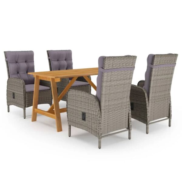 vidaXL 5 Piece Patio Dining Set Gray