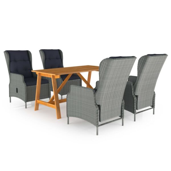 vidaXL 5 Piece Patio Dining Set Light Gray