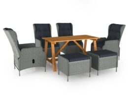 vidaXL 7 Piece Patio Dining Set Light Gray