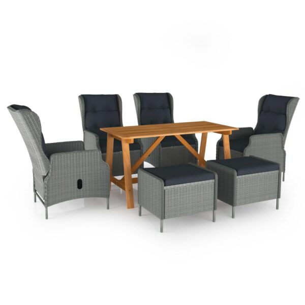 vidaXL 7 Piece Patio Dining Set Light Gray