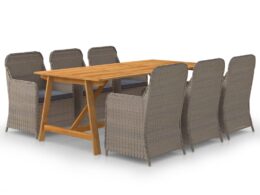 vidaXL 7 Piece Patio Dining Set Brown