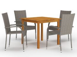 vidaXL 5 Piece Patio Dining Set Gray