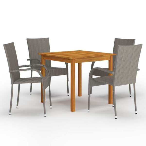 vidaXL 5 Piece Patio Dining Set Gray