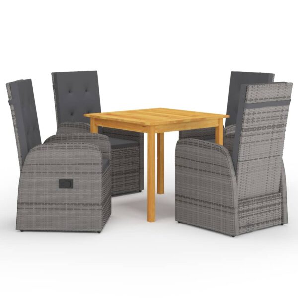 vidaXL 5 Piece Patio Dining Set Gray