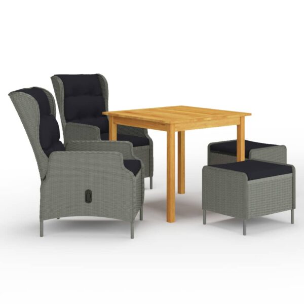 vidaXL 5 Piece Patio Dining Set Light Gray