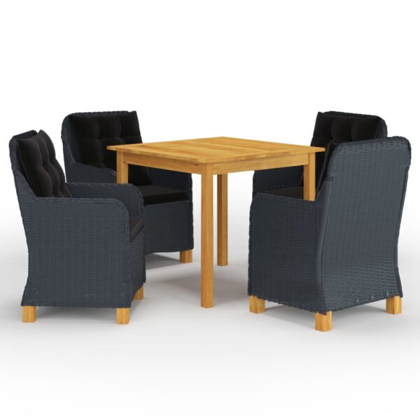 vidaXL 5 Piece Patio Dining Set Dark Gray