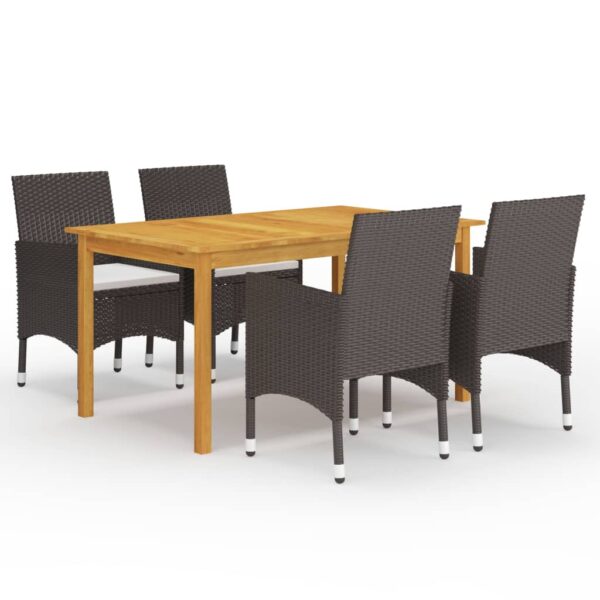 vidaXL 5 Piece Patio Dining Set Brown