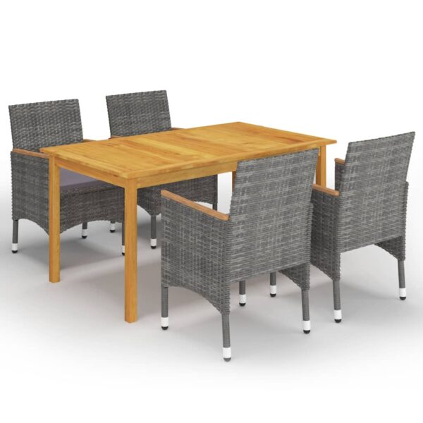 vidaXL 5 Piece Patio Dining Set Gray