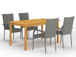 vidaXL 5 Piece Patio Dining Set Gray