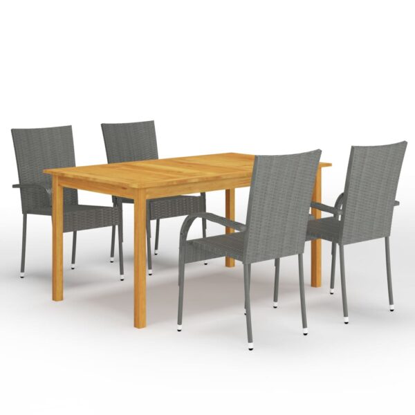 vidaXL 5 Piece Patio Dining Set Gray