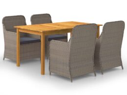 vidaXL 5 Piece Patio Dining Set Brown