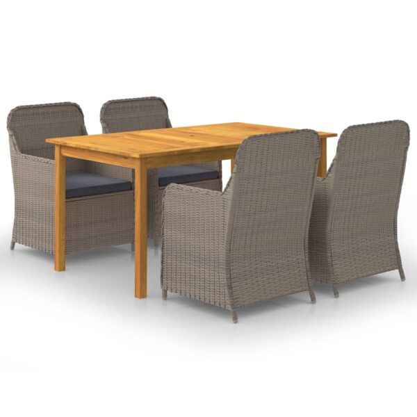 vidaXL 5 Piece Patio Dining Set Brown
