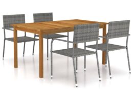 vidaXL 5 Piece Patio Dining Set Gray