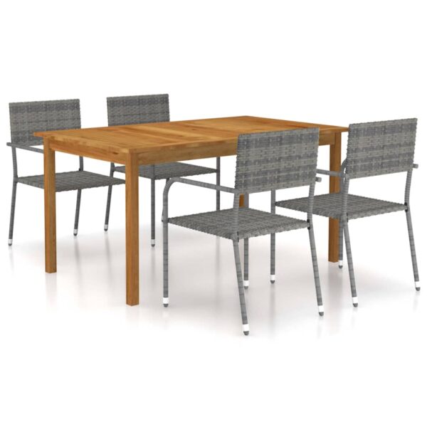 vidaXL 5 Piece Patio Dining Set Gray