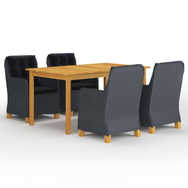 vidaXL 5 Piece Patio Dining Set Dark Gray