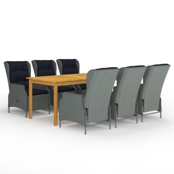vidaXL 7 Piece Patio Dining Set Light Gray
