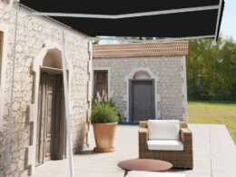 vidaXL Freestanding Manual Retractable Awning 118.1"x98.4" Anthracite
