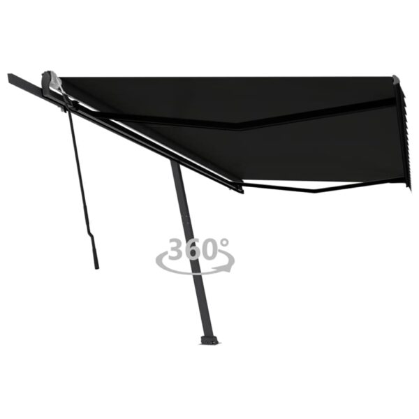 vidaXL Freestanding Manual Retractable Awning 196.9"x118.1" Anthracite